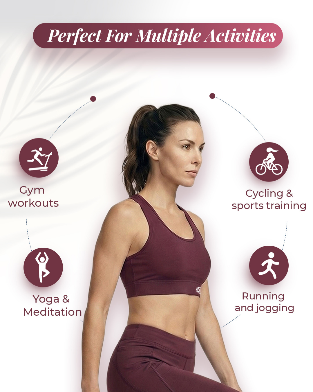 yoga sports bra stretchable and breathable design