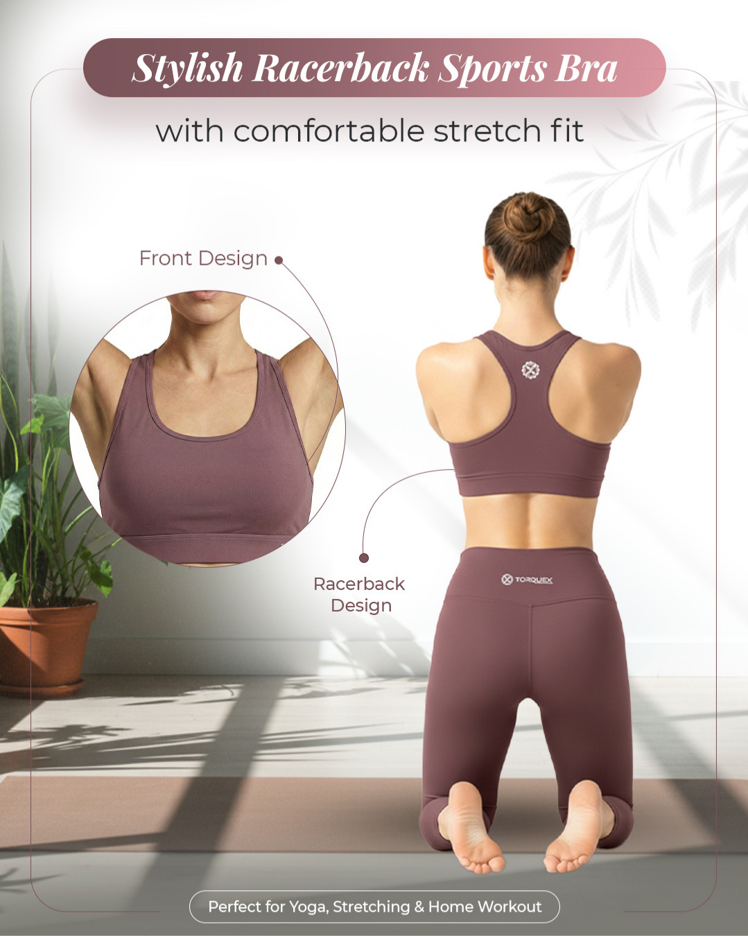 yoga sports bra lightweight stretchable workout bra