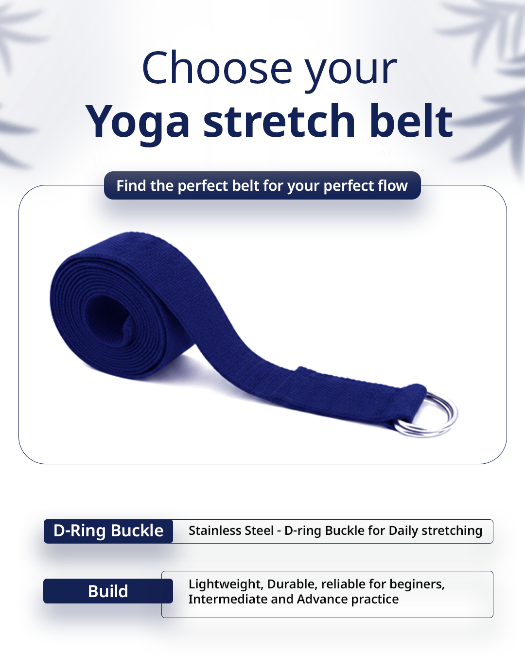 Yoga Deep Stretch Belt - Blue