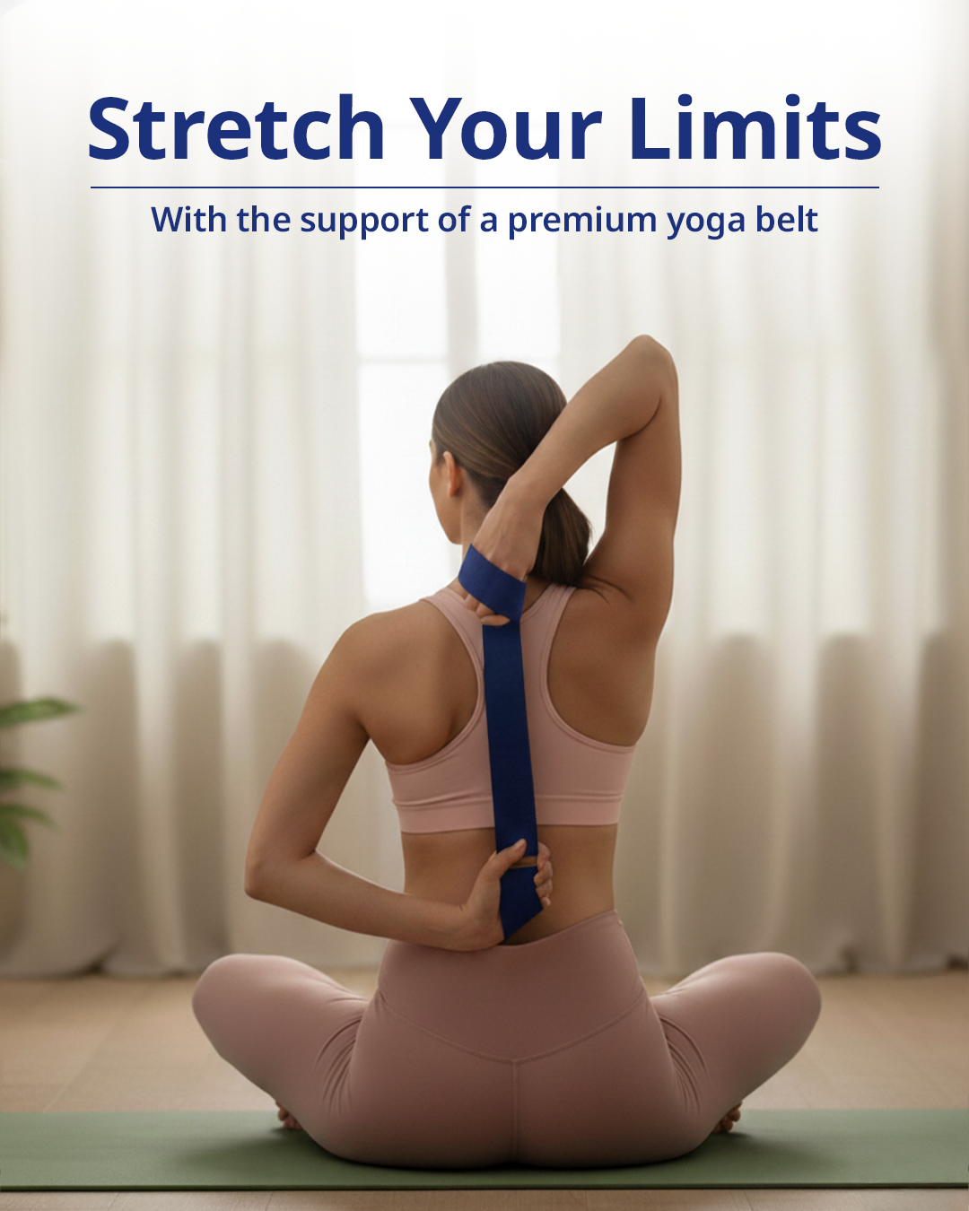 Yoga Deep Stretch Belt - Blue