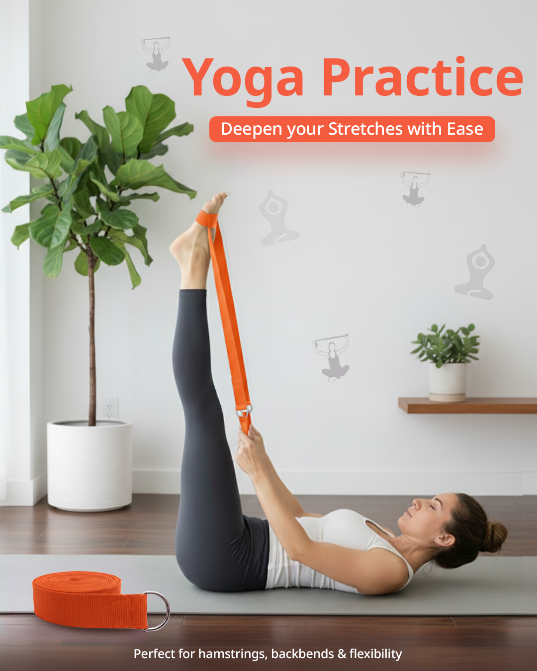Yoga Deep Stretch Belt - Orange