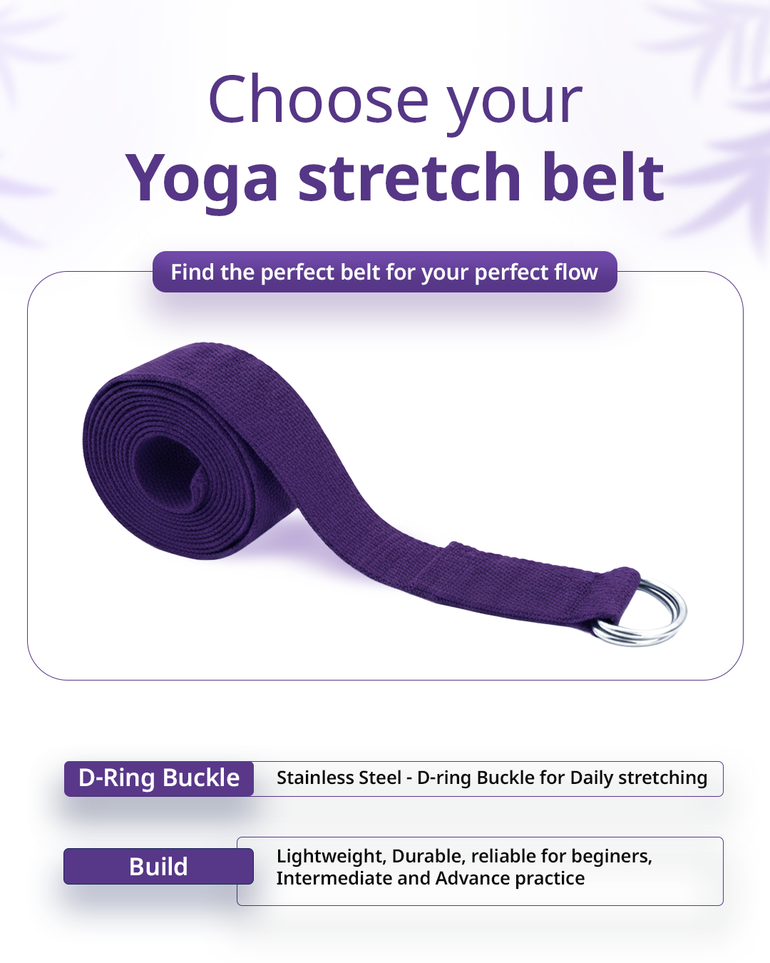 Yoga Deep Stretch Belt - Purple