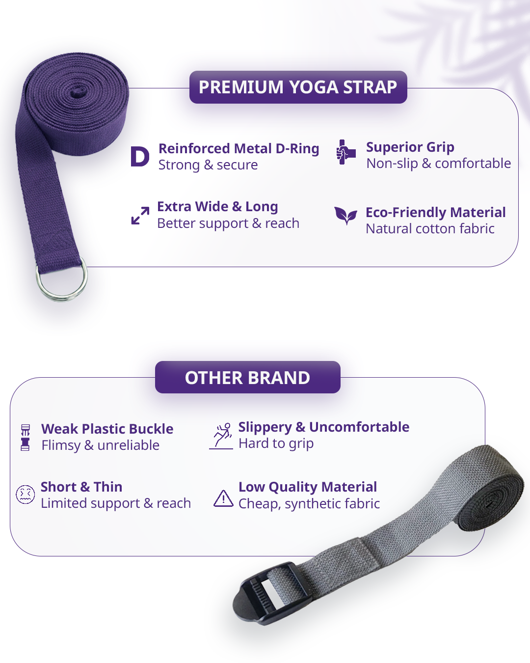 Yoga Deep Stretch Belt - Purple