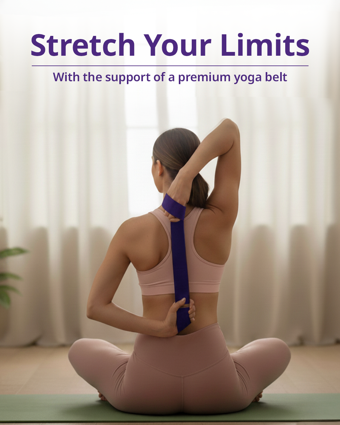 Yoga Deep Stretch Belt - Purple