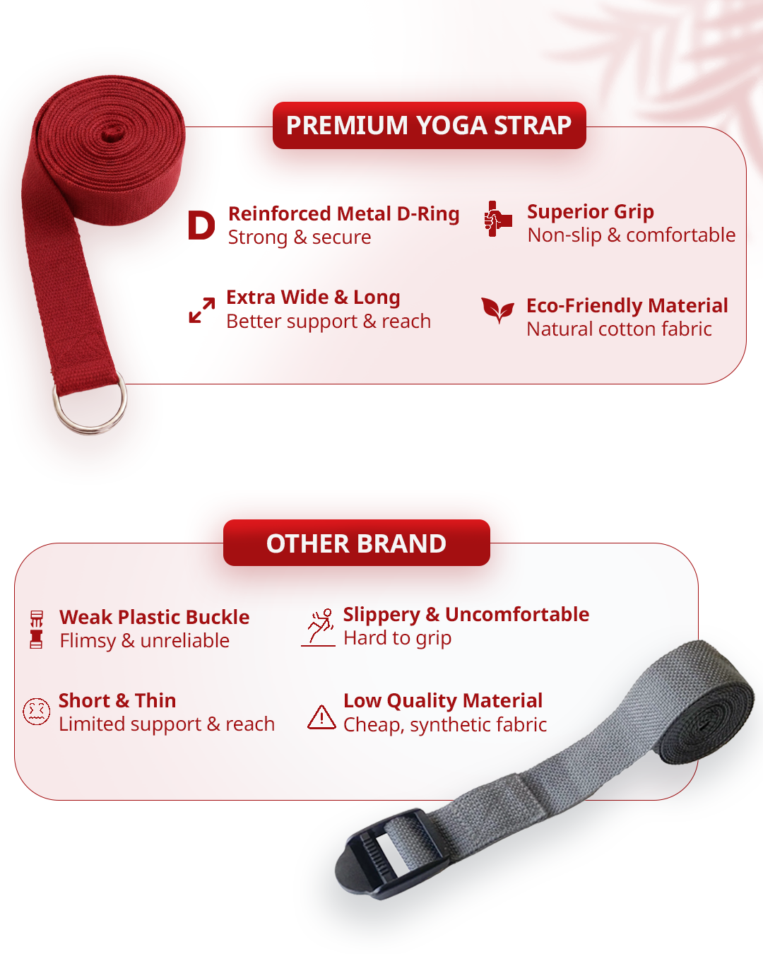 Yoga Deep Stretch Belt - Red