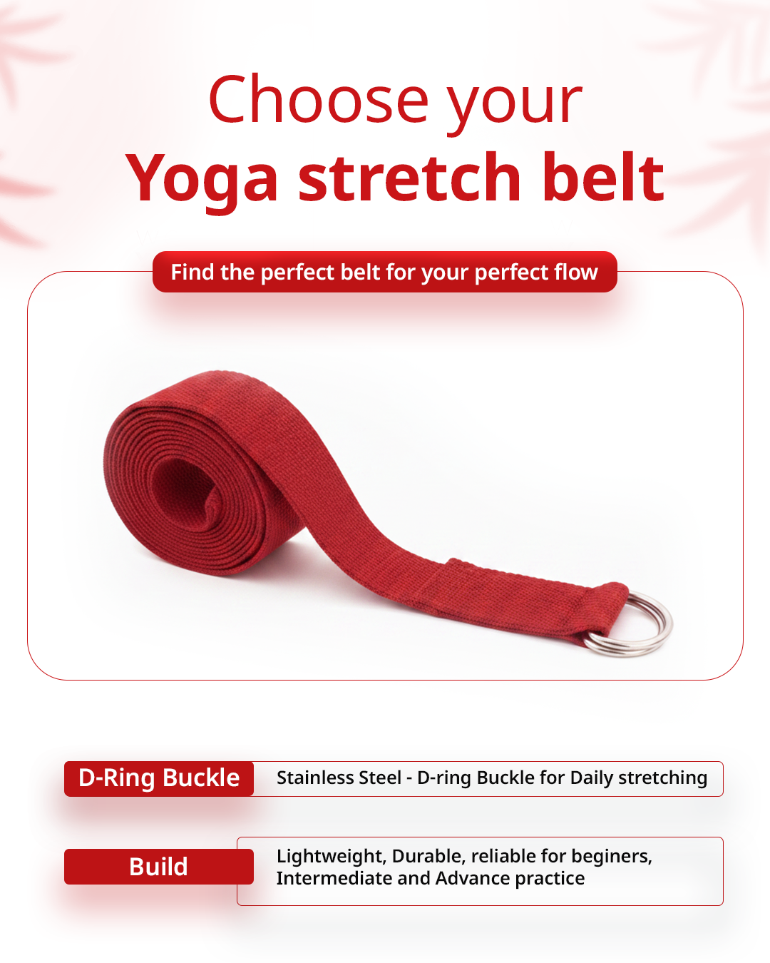Yoga Deep Stretch Belt - Red