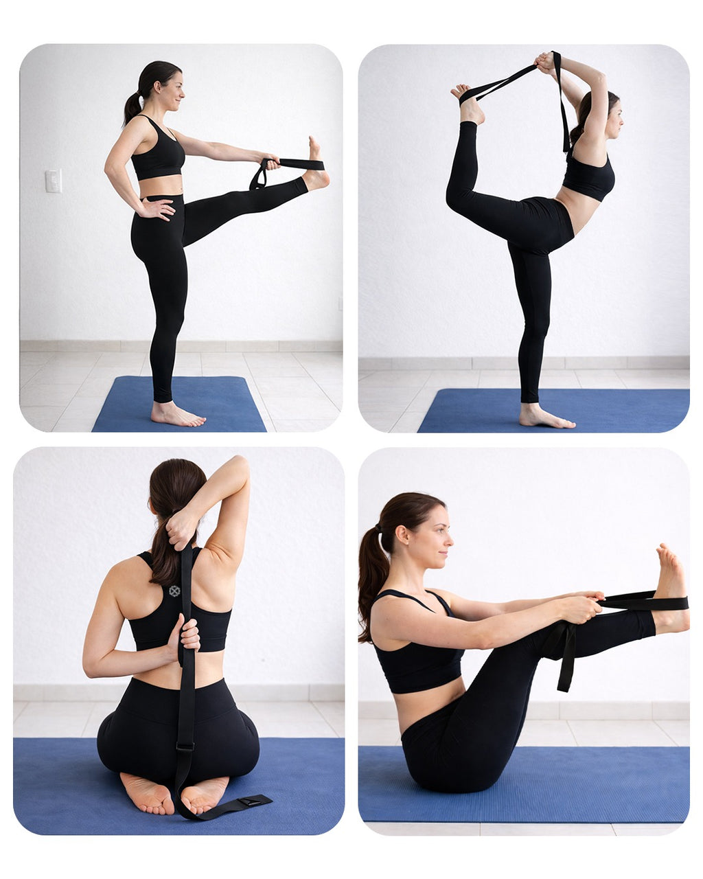 Yoga Deep Stretch Belt - Black