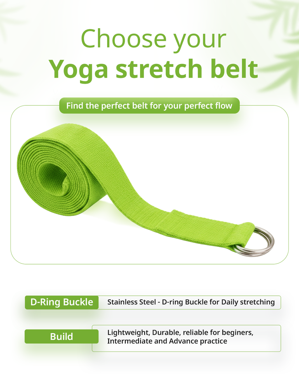 Yoga Deep Stretch Belt - Neon