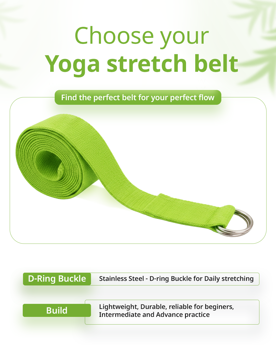 Yoga Deep Stretch Belt - Neon