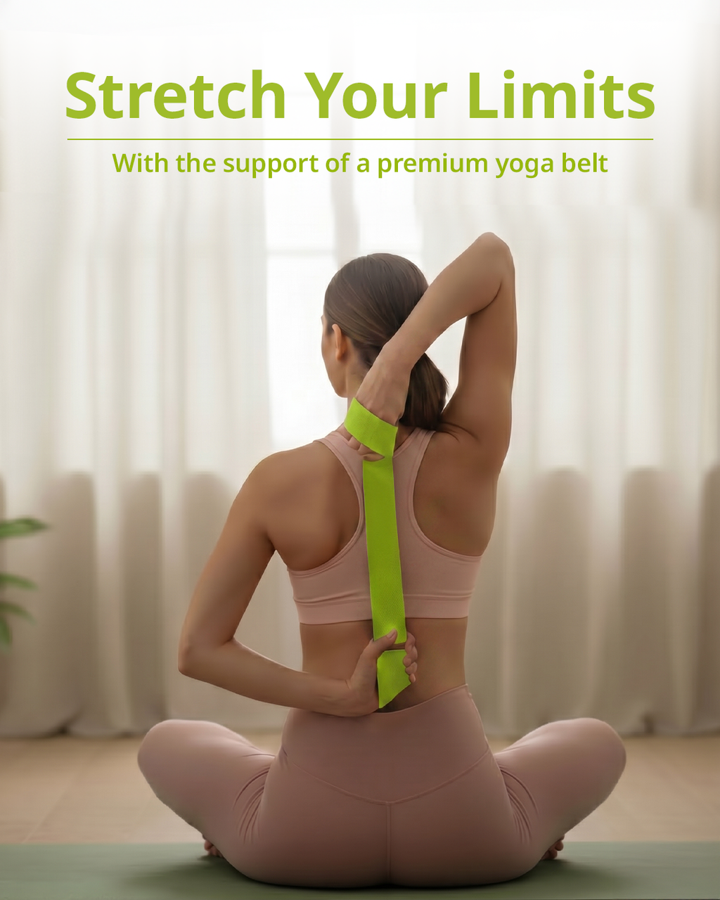 Yoga Deep Stretch Belt - Neon